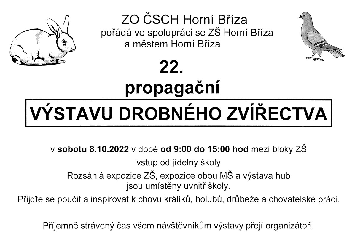 A Propagační výstava drobného zvířectva ZO ČSCH Horní Bříza 2022