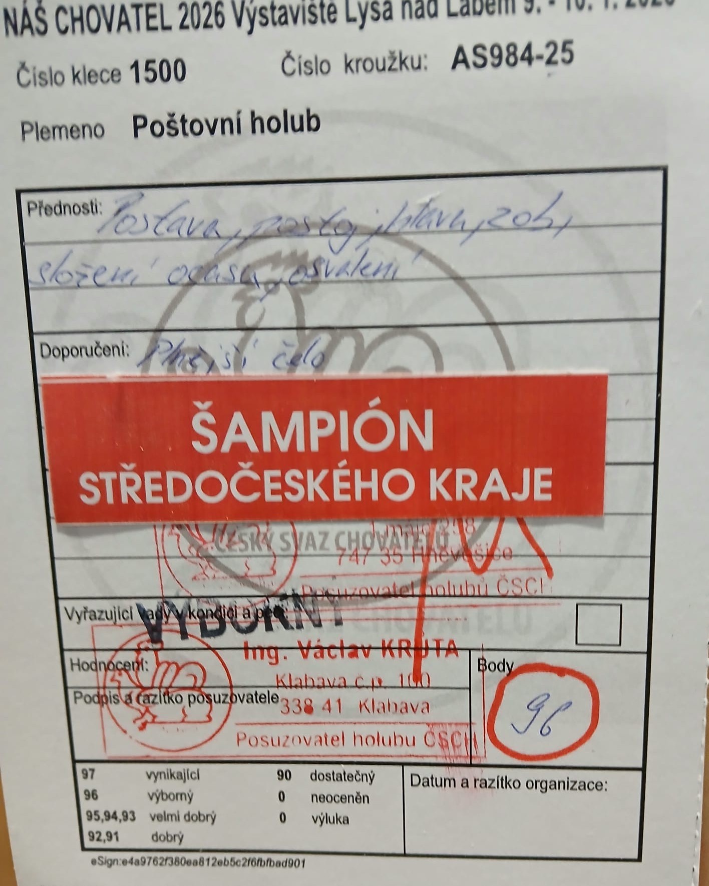 Oceňovací lístek 1